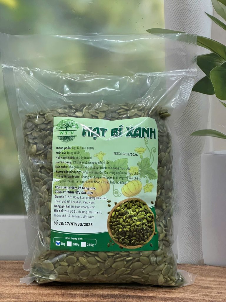 Hạt Bí Xanh, Hạt bí tách vỏ, hạt bí dinh dưỡng, Hạt bí đã được tách vỏ